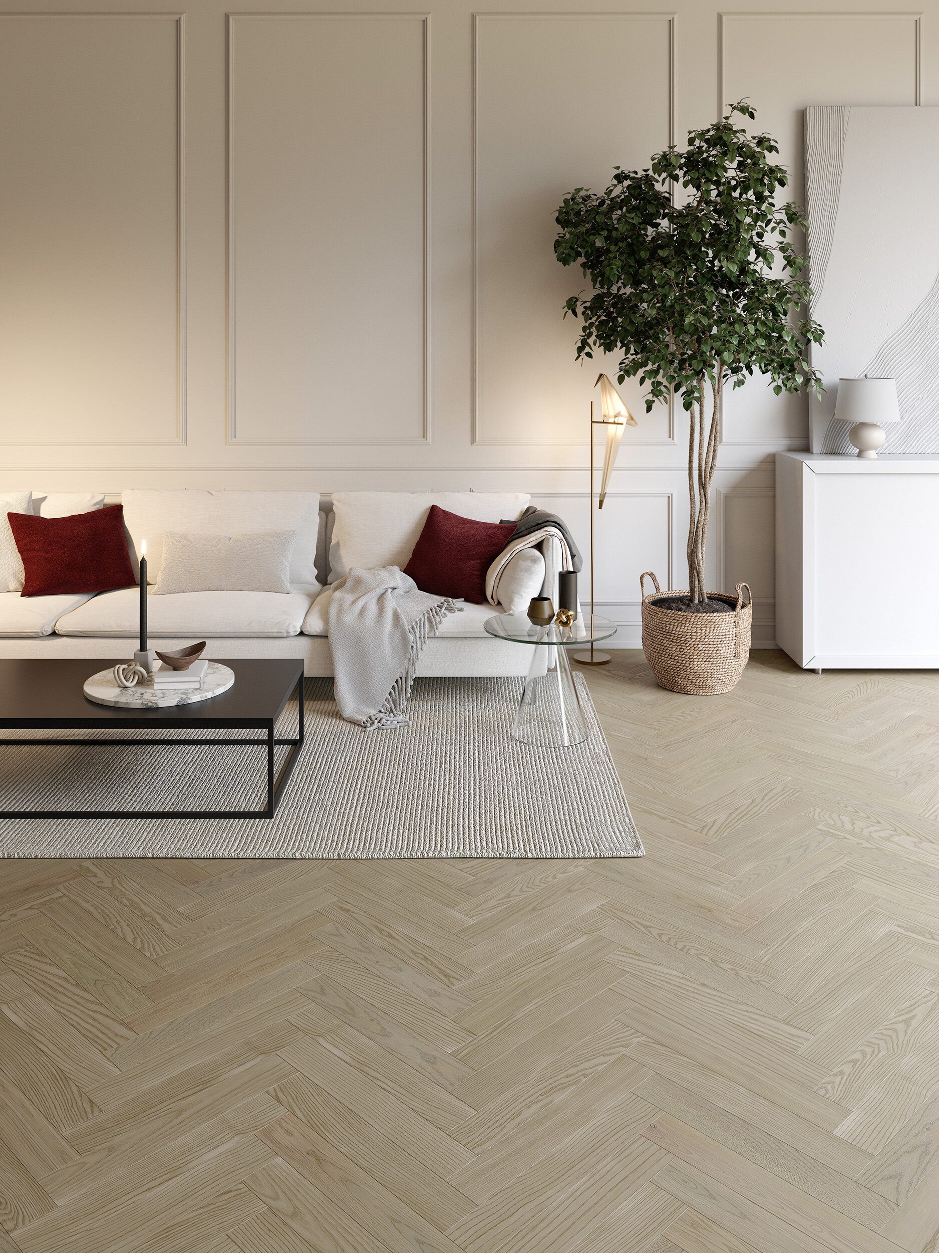 Kalasaba parkett saar Esta Elegant Sandstone Original 700 mm ekstra matt lakk – lähivaade