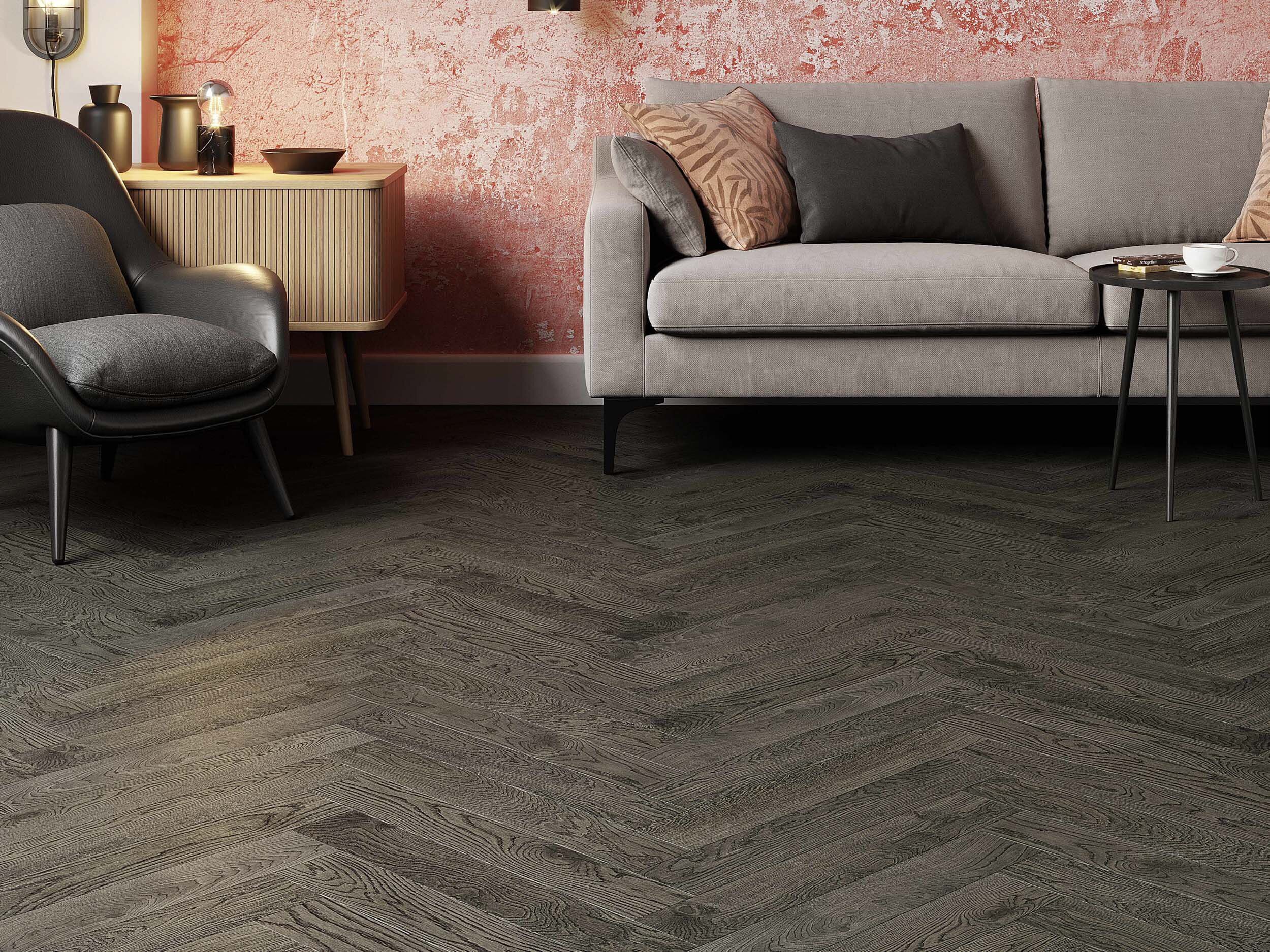 Kalasaba tammeparkett Esta BC Lava Grey ekstra matt lakk – lähivaade