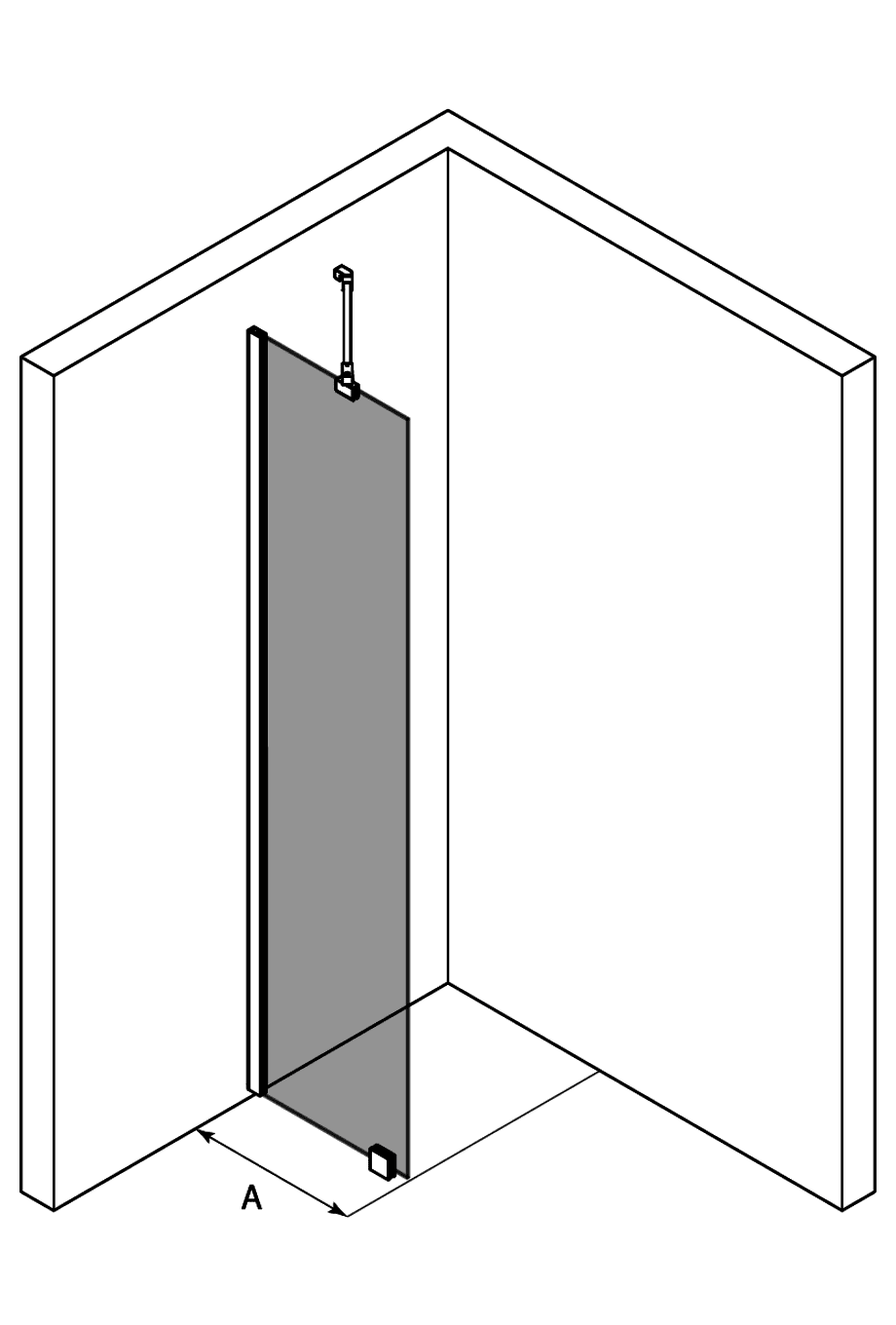 Kinnine dušisein Hietakari Forma 301 – vaade 3