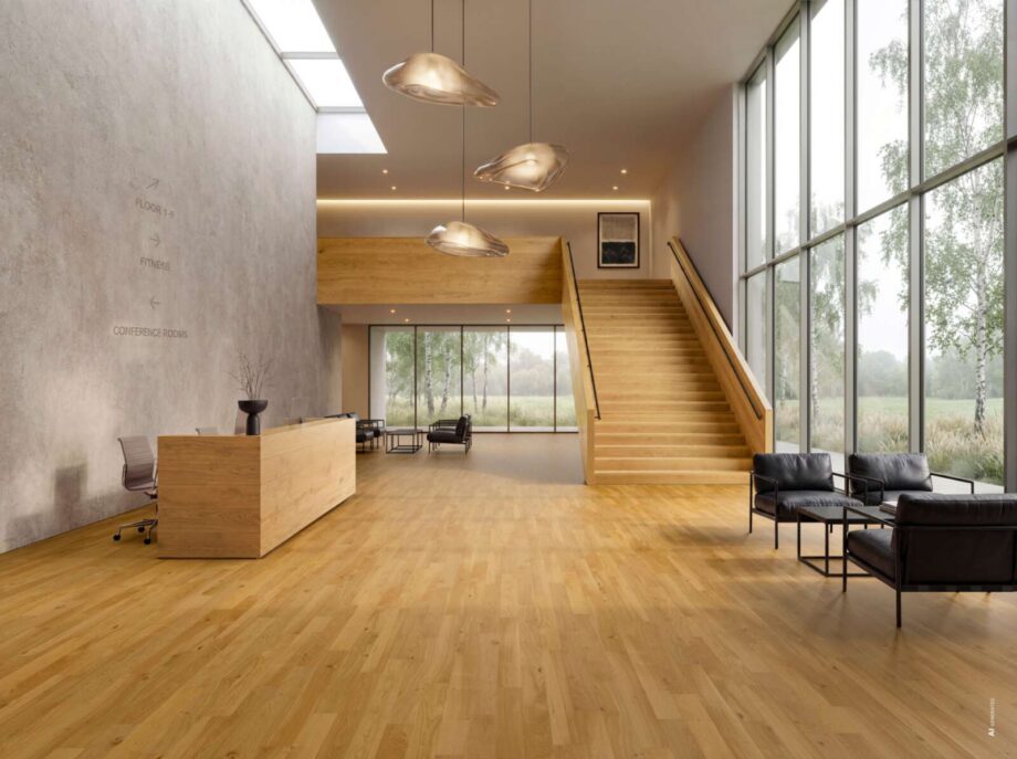 Laudparkett Bauwerk Cleverpark 1250 tamm natuur 34 matt lakk harjatud – vaade 3 Laudparkett Bauwerk Cleverpark 1250 tamm natuur 34 matt lakk harjatud – vaade 3