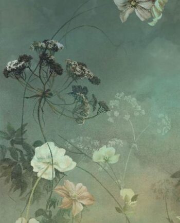 Mustriline suur keraamiline dekoorplaat ABK Wide&Style Country Flowers Green A, 120x280 cm, 6 mm, matt