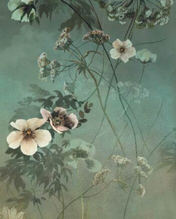 Mustriline suur keraamiline dekoorplaat ABK Wide&Style Country Flowers Green B, 120x280 cm, 6 mm, matt