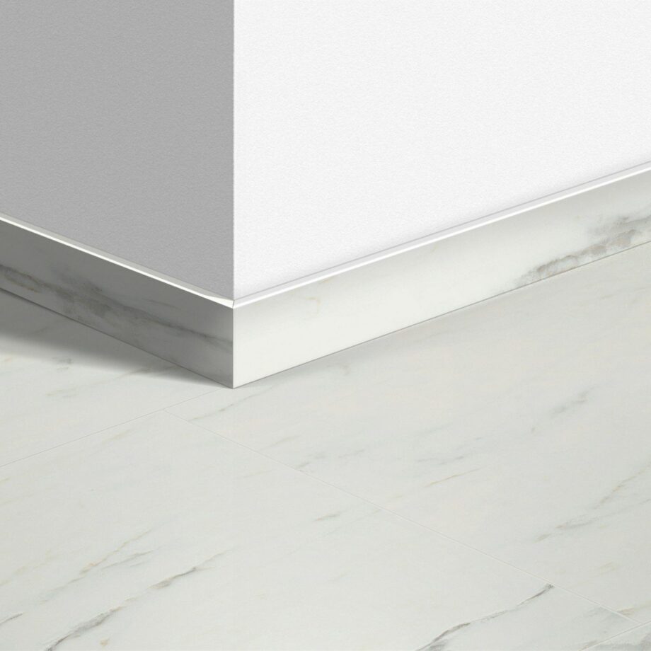 Põrandaliist Quick-Step Marble Carrara White LVT vinüülparketile, veekindel, 12x58x2400 mm