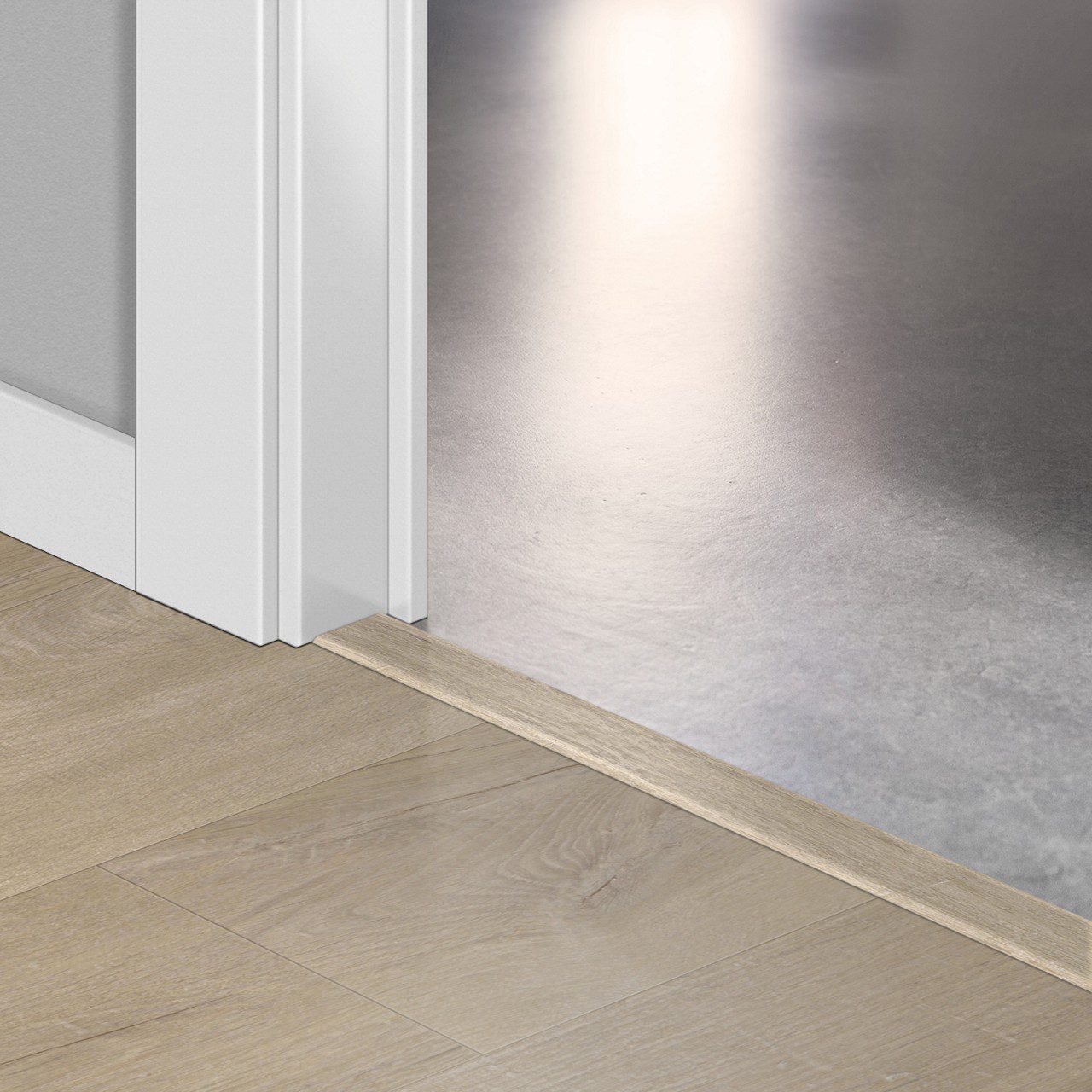 Incizo 5in1 üleminekuliist Quick-Step Cotton Oak Beige LVT vinüülparketile (Alpha), 8x45x2000 mm