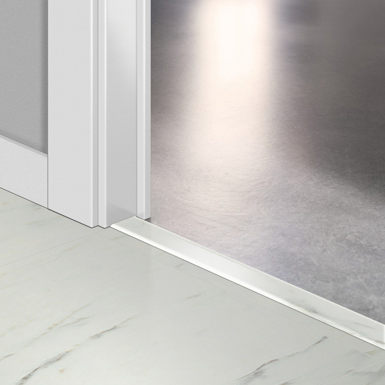 Incizo 5in1 üleminekuliist Quick-Step Marble Carrara White LVT vinüülparketile (Alpha), 8x45x2000 mm