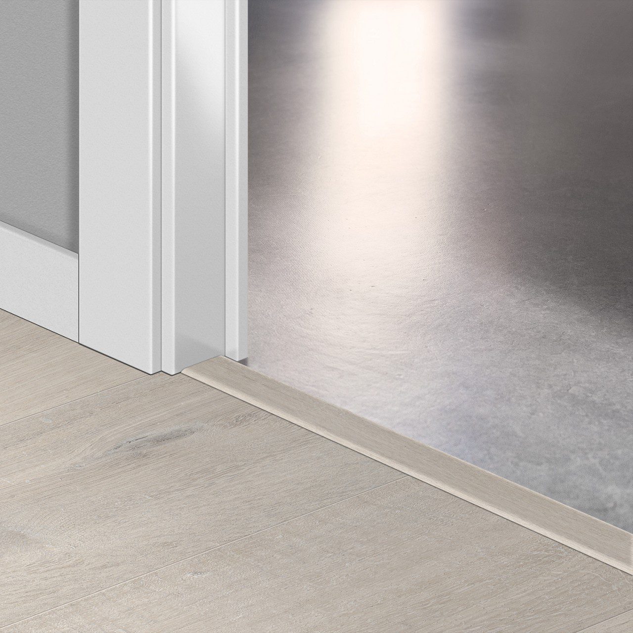 Incizo 5in1 üleminekuliist Quick-Step Cotton Oak White Blush LVT vinüülparketile (Alpha), 8x45x2000 mm