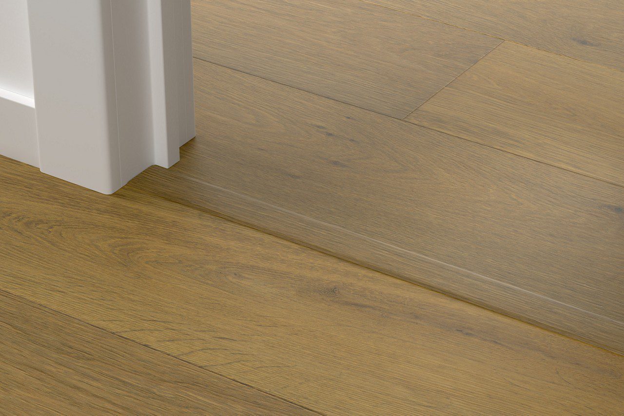 Incizo 5in1 üleminekuliist Quick-Step White Cappuccino Oak Extra Matt parketile, puitspoon, 17x54x2150 mm