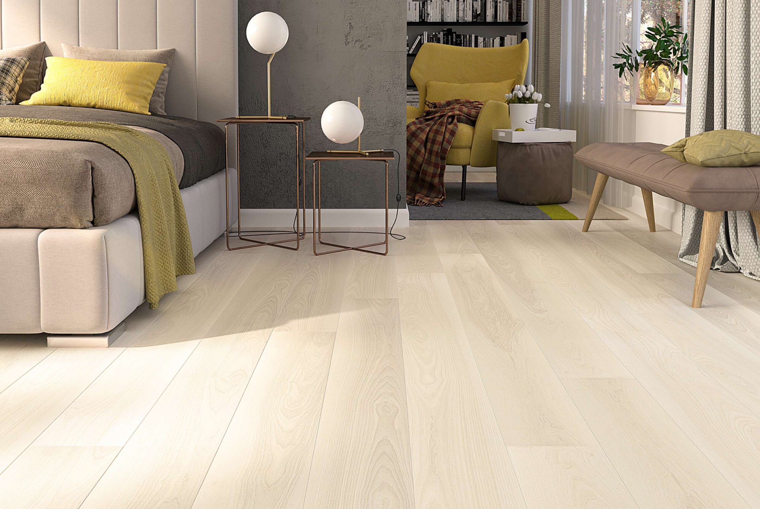 Saare parkett Esta Elegant Frost Ivory Pores 180 mm ekstra matt lakk – interjööris