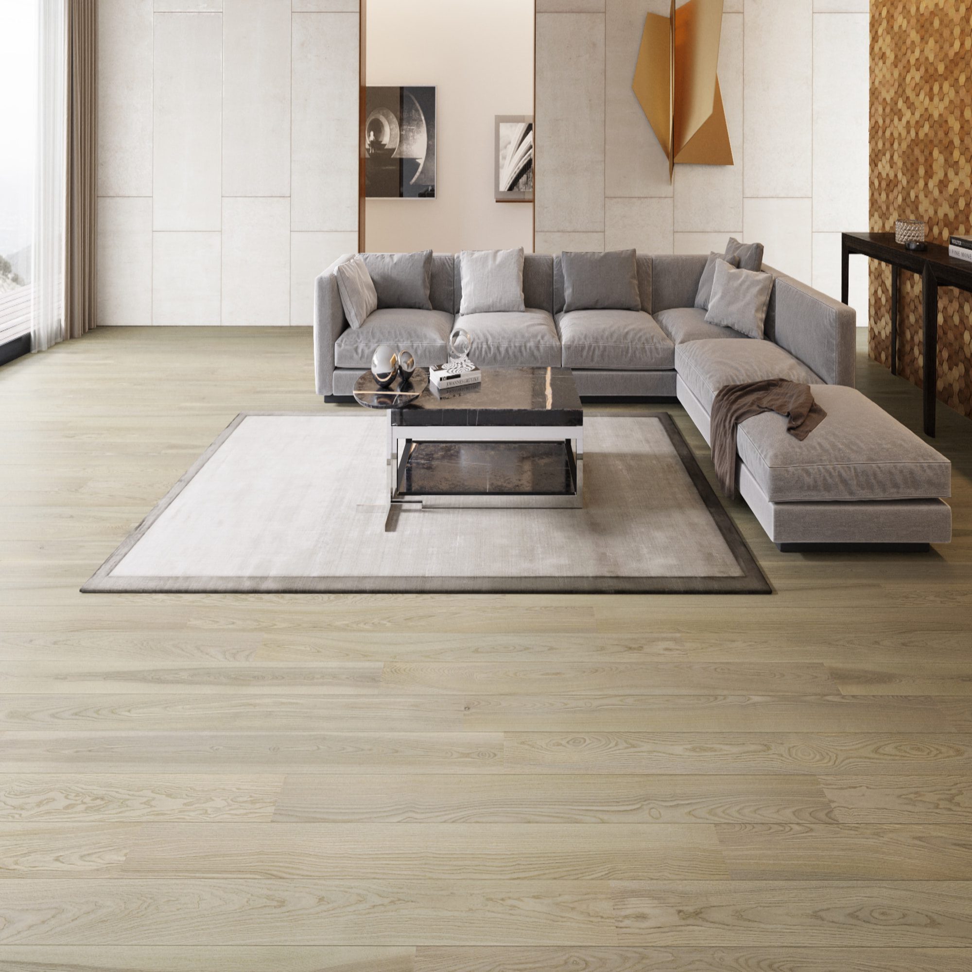 Saare parkett Esta Elegant Sandstone Original 240 mm ekstra matt lakk – lähivaade