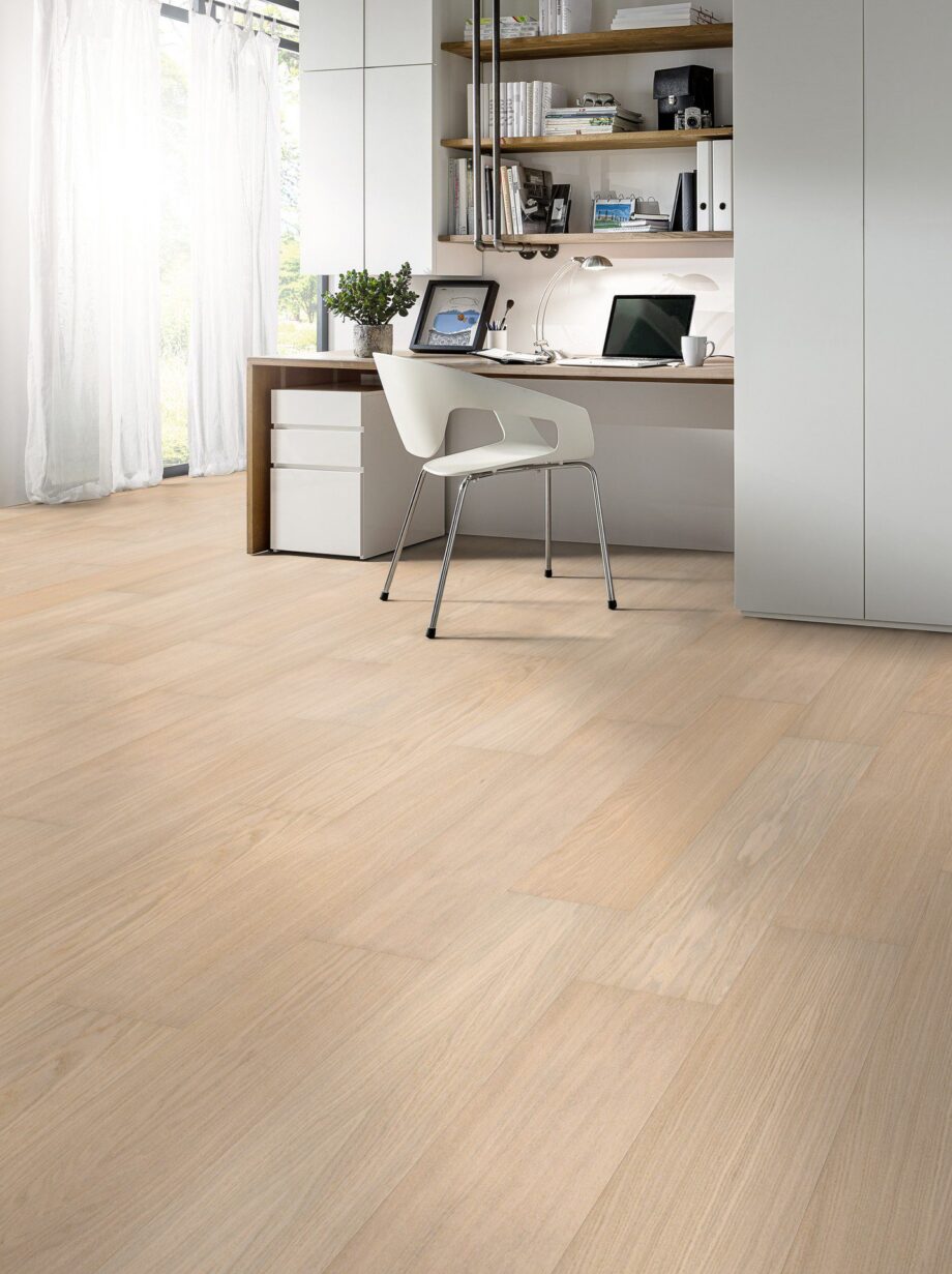 Spoonparkett Parky Pro Milk Oak Premium, tamm, harjatud, super matt lakk, 1-lip, 1203 x 190 x 7,2 mm – vaade 2