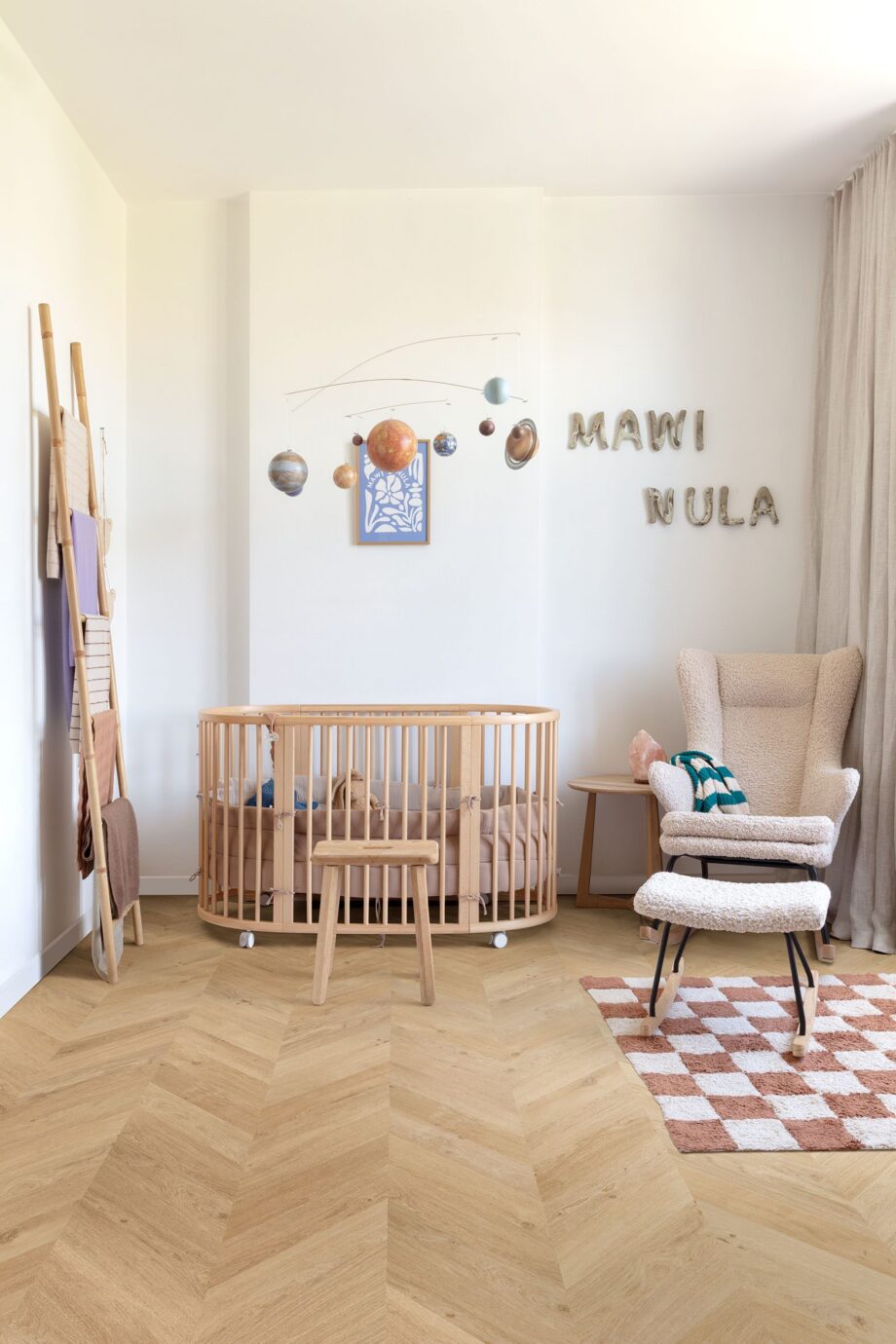 Tugevdatud südamikuga LVT vinüülparkett Floorify Chevron Conchita F718 – vaade 2