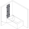 Volditav vannisein Hietakari Vetro VB3 – 3D-joonis Volditav vannisein Hietakari Vetro VB3 – 3D-joonis