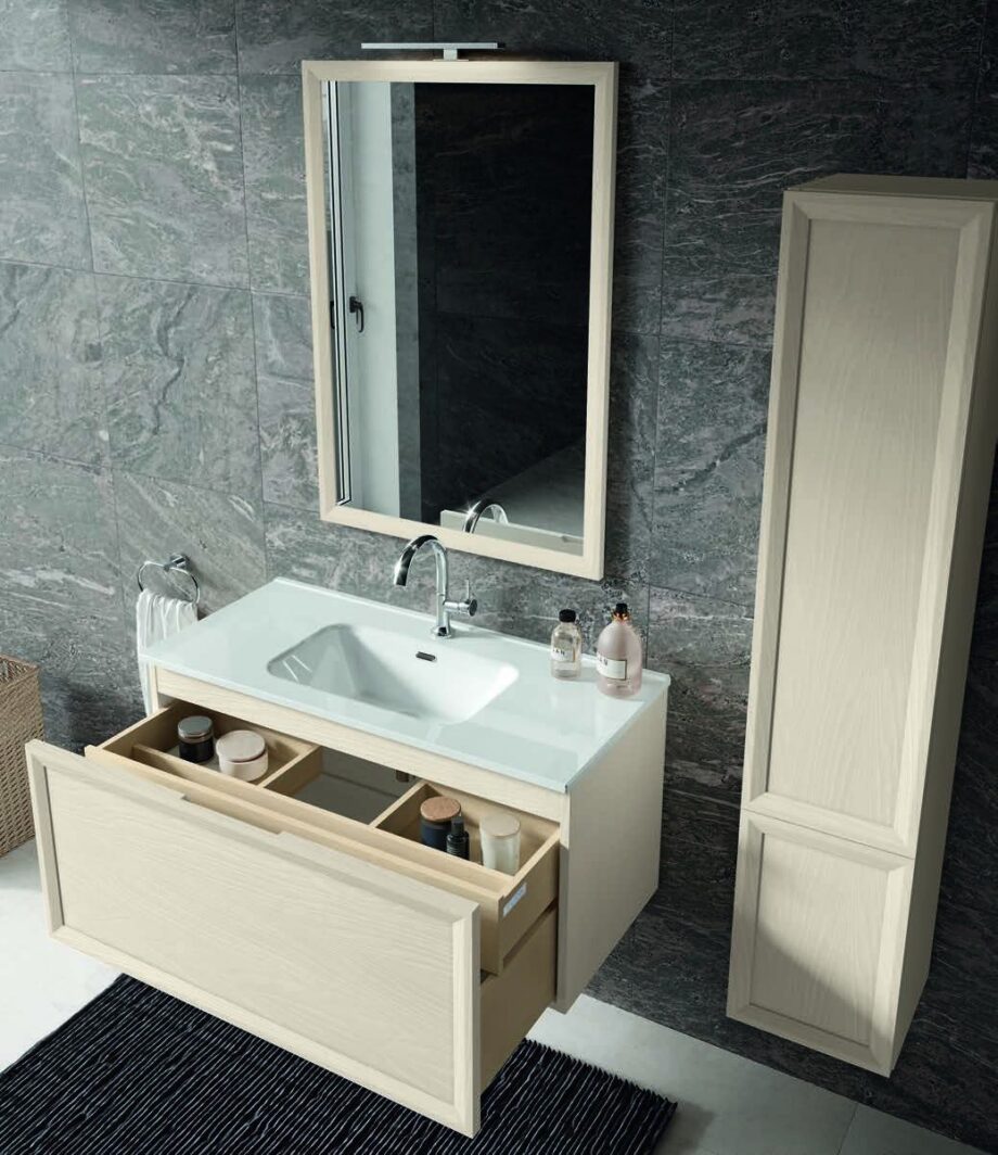 Vannitoamööbel Eban Paola PA02, 100 cm, pergamon-beež – vaade 2 Vannitoamööbel Eban Paola PA02, 100 cm, pergamon-beež – vaade 2