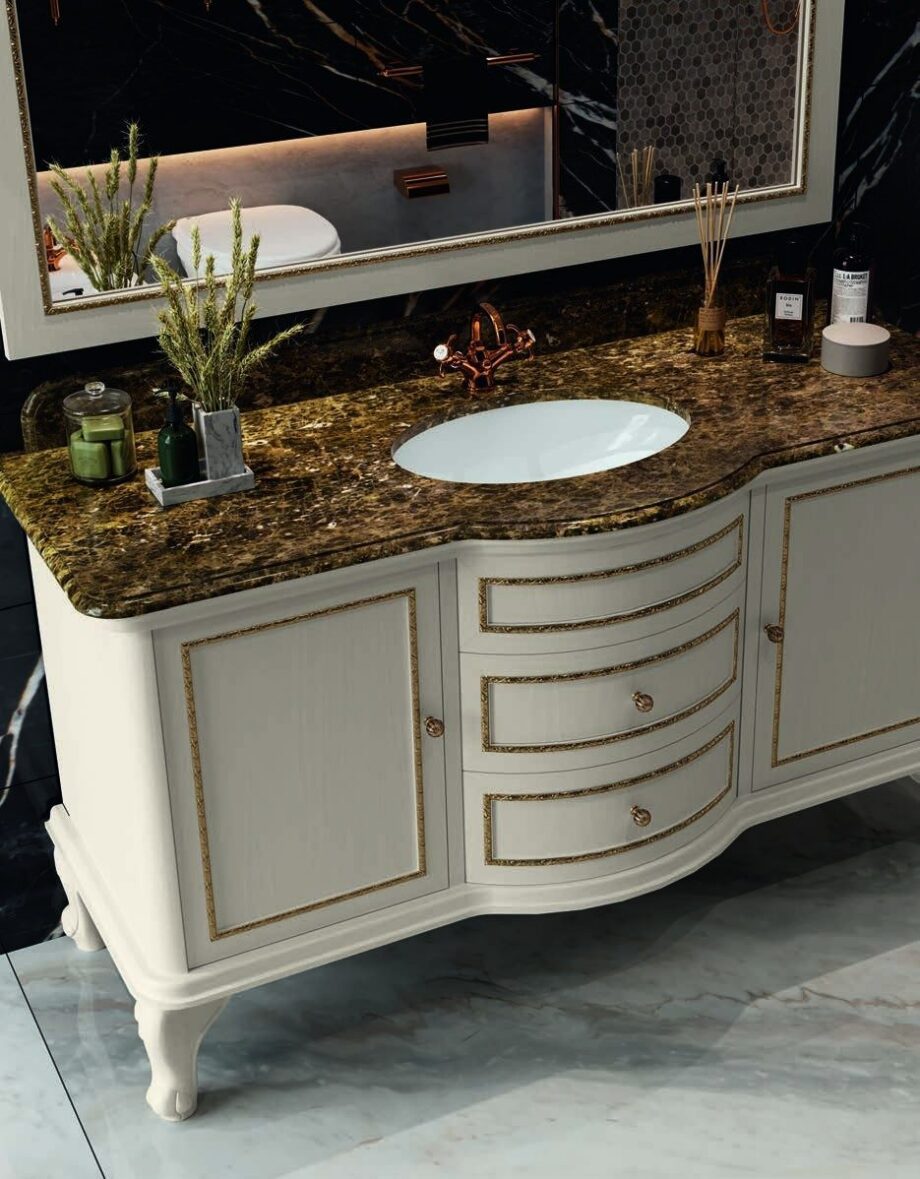 Vannitoamööbel Eban Sofia SF02, 150 cm, pergamon-beež – vaade 2 Vannitoamööbel Eban Sofia SF02, 150 cm, pergamon-beež – vaade 2