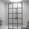 Walk-in dušisein Hietakari Bläk 714 Paris, valge raam, hall toonklaas