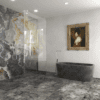 Walk-in dušisein Hietakari Vetro 556, kroomitud furnituur, läbipaistev klaas