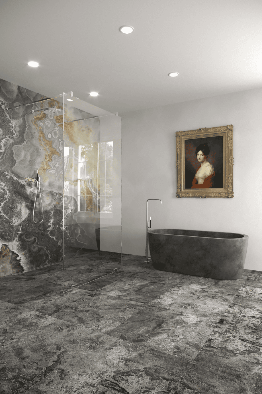 Walk-in dušisein Hietakari Vetro 556, kroomitud furnituur, läbipaistev klaas