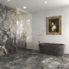Walk-in dušisein Hietakari Vetro 556, messingfurnituur, läbipaistev klaas