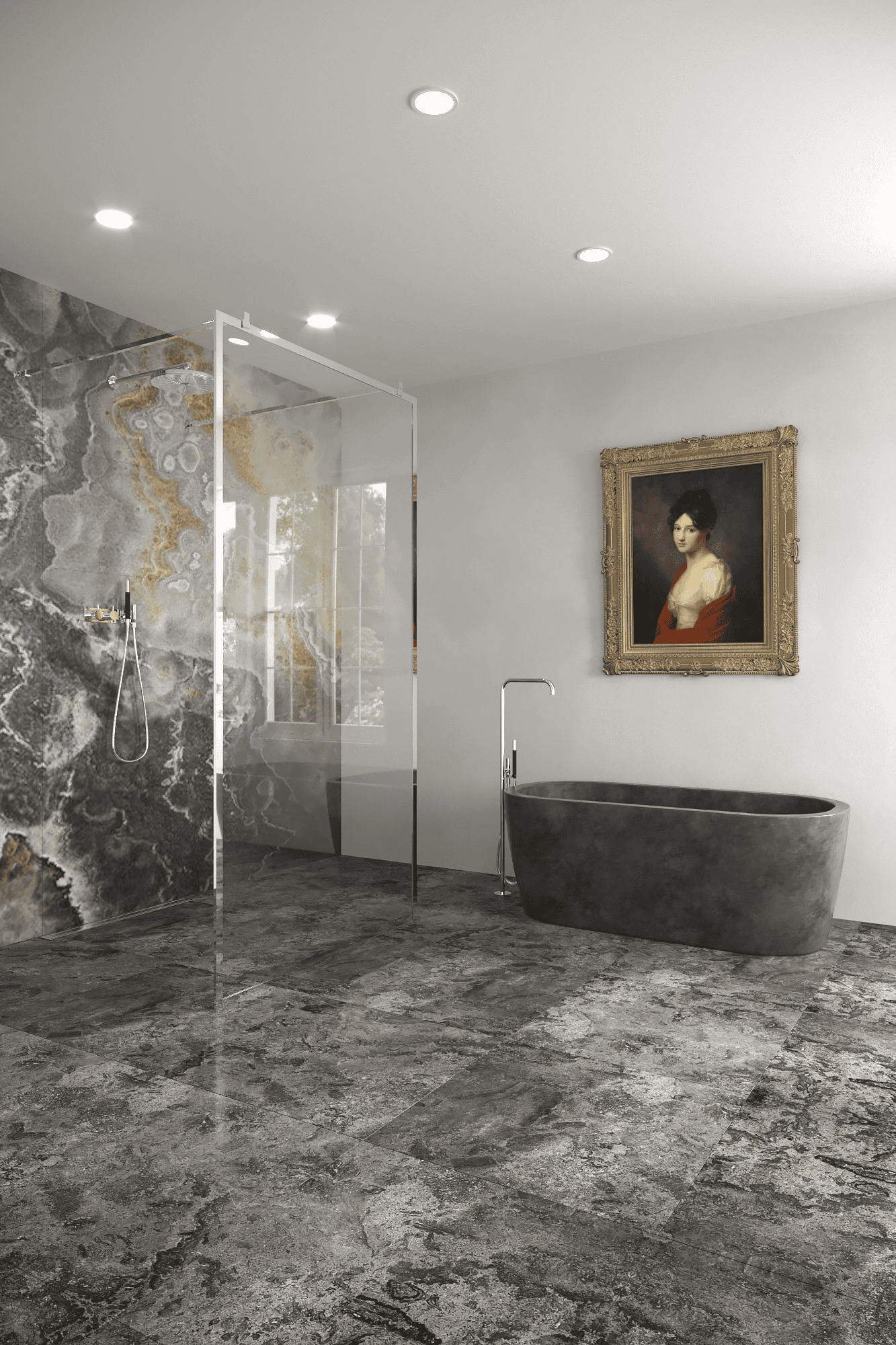 Walk-in dušisein Hietakari Vetro 557, kroomitud furnituur, läbipaistev klaas