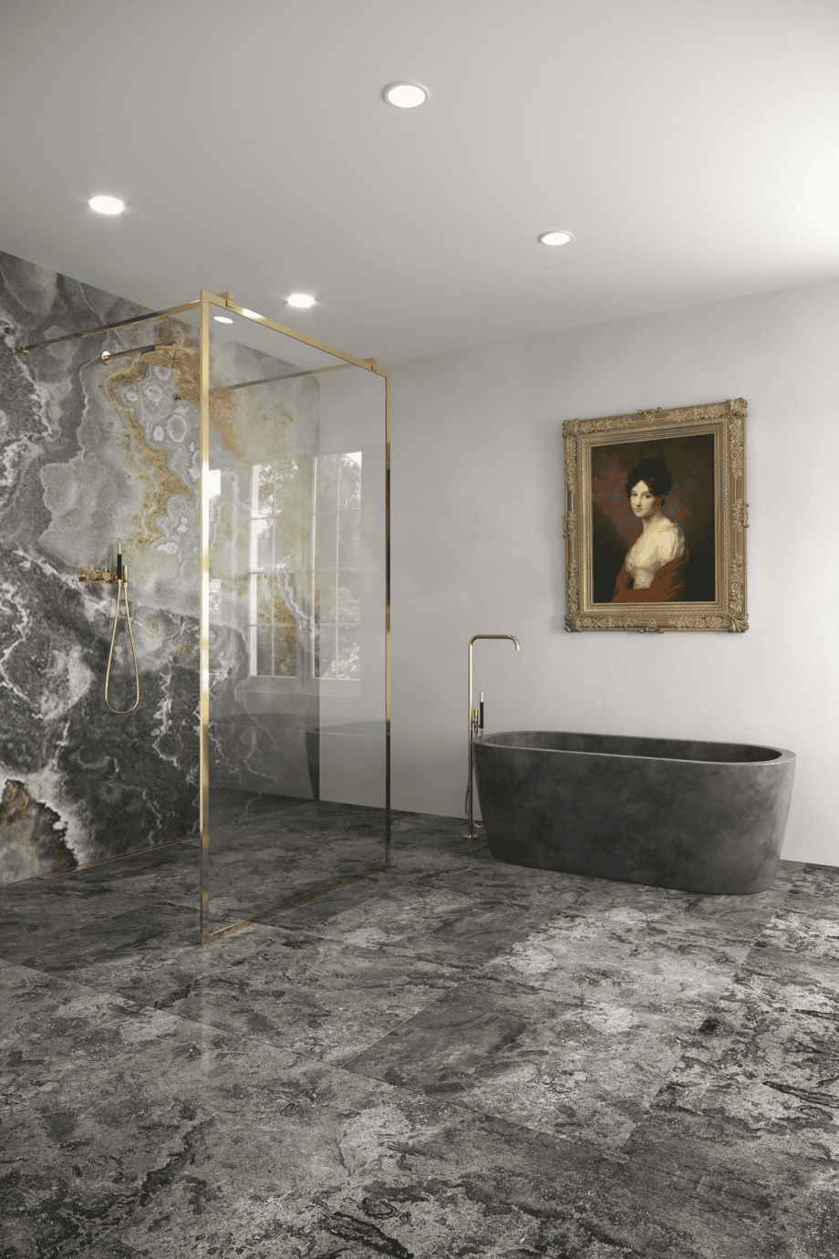 Walk-in dušisein Hietakari Vetro 557, messingfurnituur, läbipaistev klaas Walk-in dušisein Hietakari Vetro 557, messingfurnituur, läbipaistev klaas