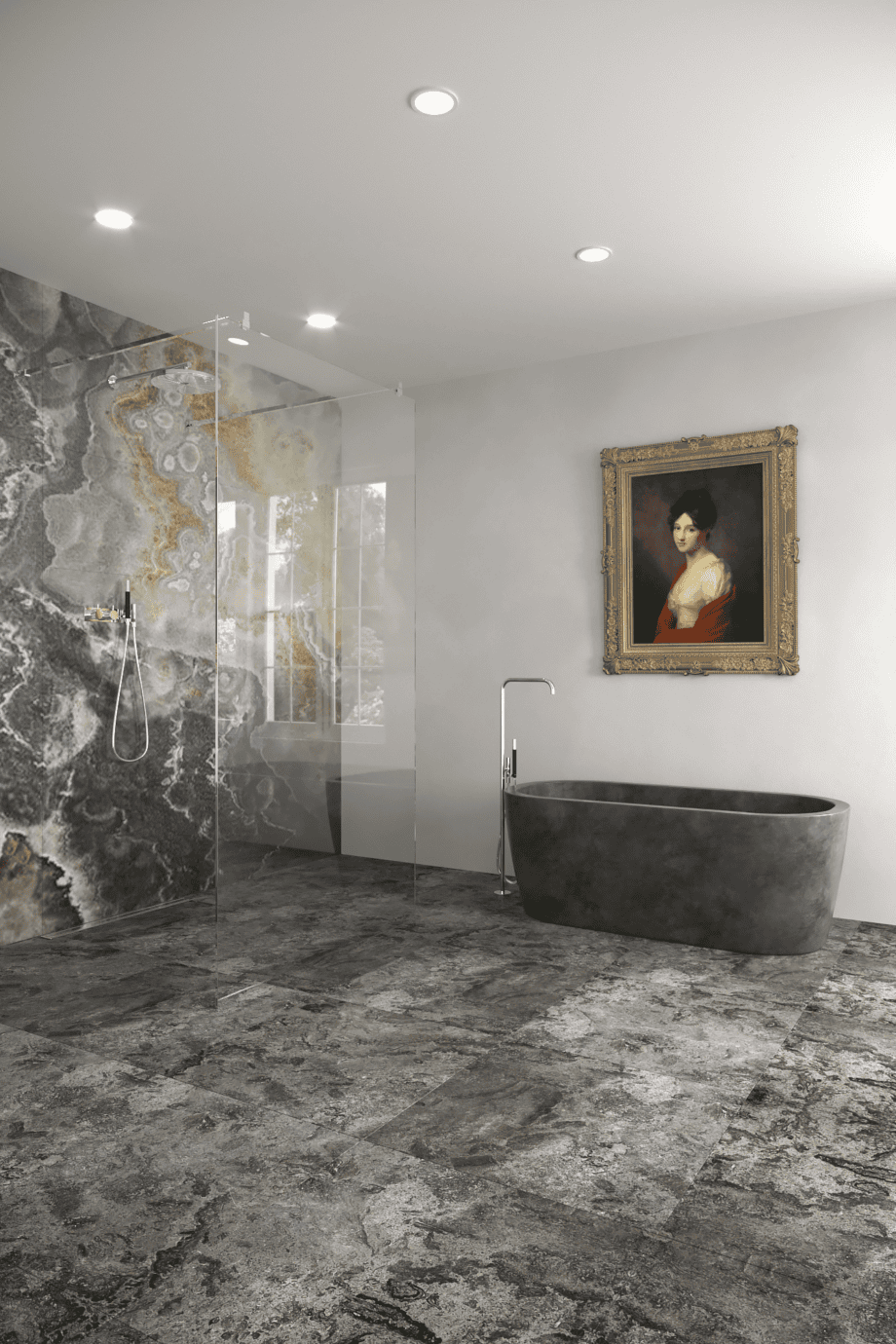 Walk-in dušisein Hietakari Vetro 559, kroomitud furnituur, läbipaistev klaas