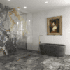 Walk-in dušisein Hietakari Vetro 559, messingfurnituur, läbipaistev klaas