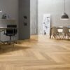Parkett Tamm, ter Hürne, oak herringbone, kalasaba parkett, harjatud, faasitud, matt lakk – vaade 3