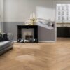 Parkett Tamm, ter Hürne, oak light beige, kalasaba parkett, harjatud, faasitud, valge naturaalõli – vaade 3