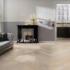 Parkett Tamm, ter Hürne, Oak sand grey, kalasaba parkett, harjatud, faasitud, naturaalõli – vaade 4