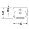 Valamu Duravit D-Code 450mm – vaade 2 Valamu Duravit D-Code 450mm – vaade 2