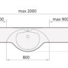 Valamu PAA BETA cast stone läikiv kivimassist 800-1000 mm – vaade 3