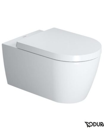 WC pott Duravit ME by Starck Rimless, seinale kinnitatav, Durafix, soft-close vaikselt sulguv prill-laud kaanega
