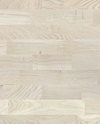 Parkett tamm, Promo White, 3-lip, harjatud, matt lakk 5-11%