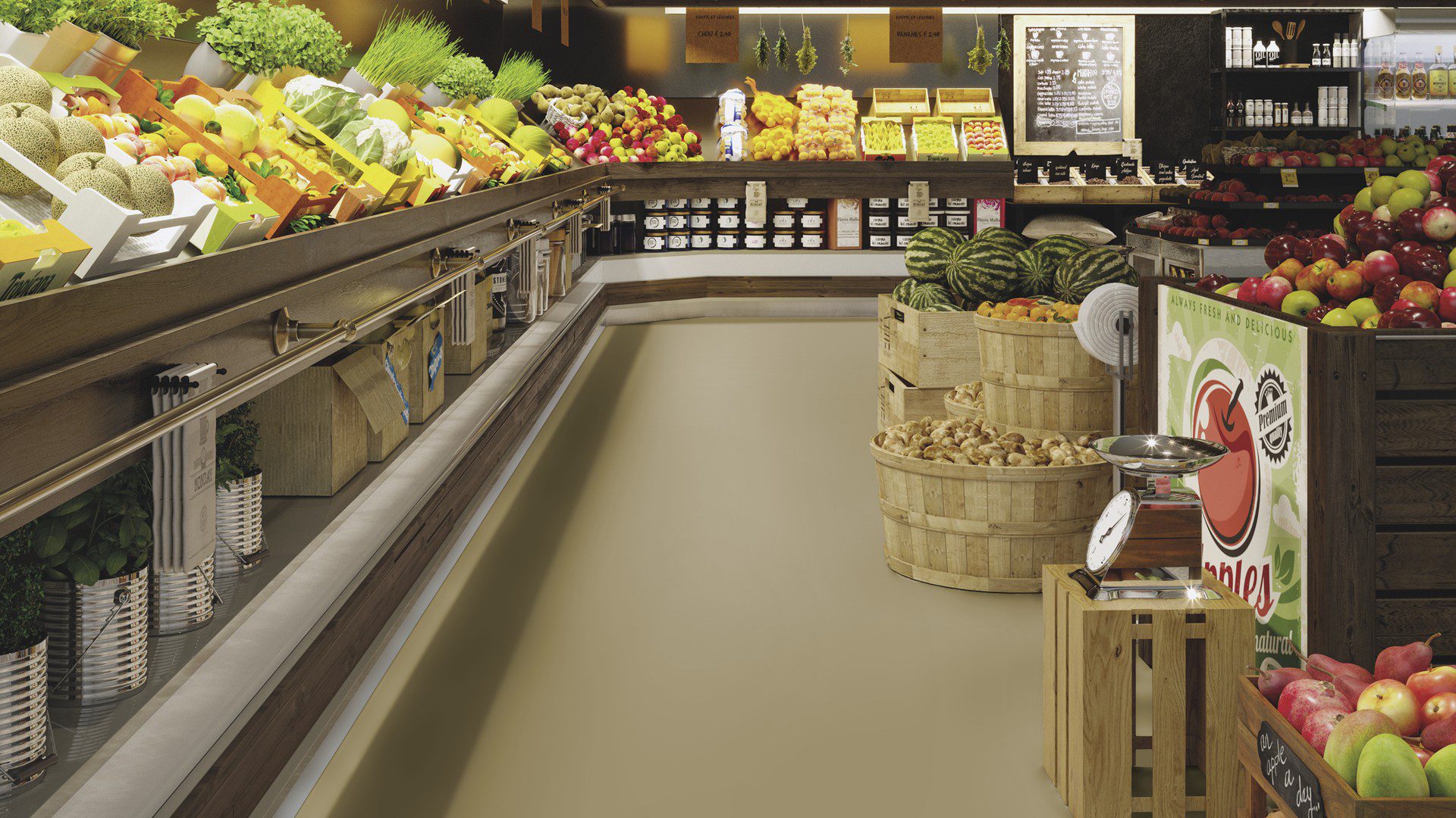 Linoleum Uni Walton Acoustic Plus 19dB 0090 Olive – vaade 3