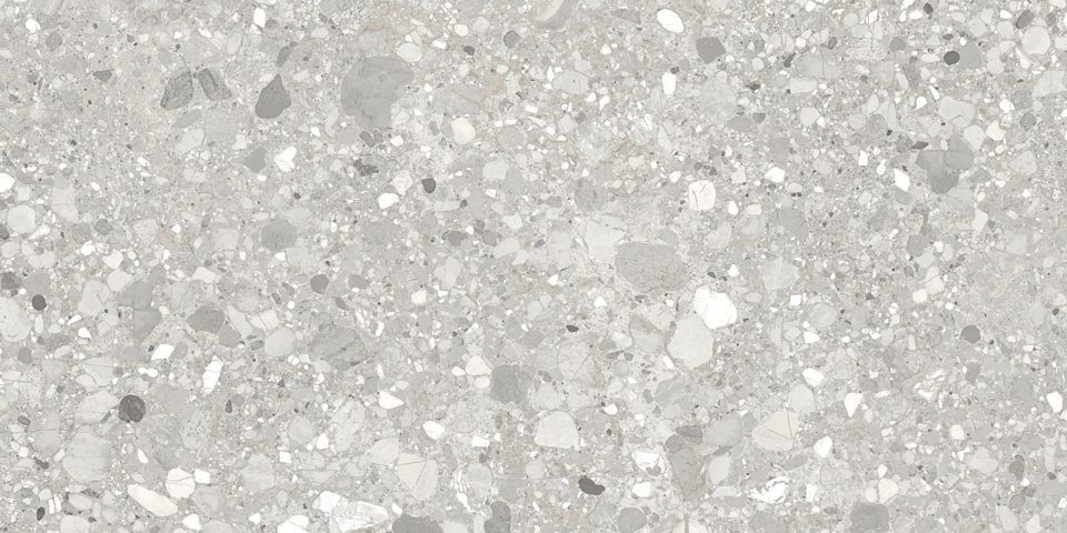 Terrazzo mustriga matt keraamiline põrandaplaat Tau Clemon Silver, 60x60 ja 60x120 cm, hõbehall, R10, rektifitseeritud – vaade 5