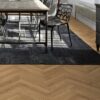 Herringbone floor Bauwerk Monopark Oak Rustic 45 Oil Waxed installed on dining room floor