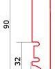 Spoonliist tamm lakitud P61, 90x16x2200 mm