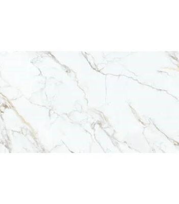 Marmorefektiga poolpoleeritud satiinjas keraamiline põrandaplaat Lumina Gold, 60x120 cm, 8 mm, valge