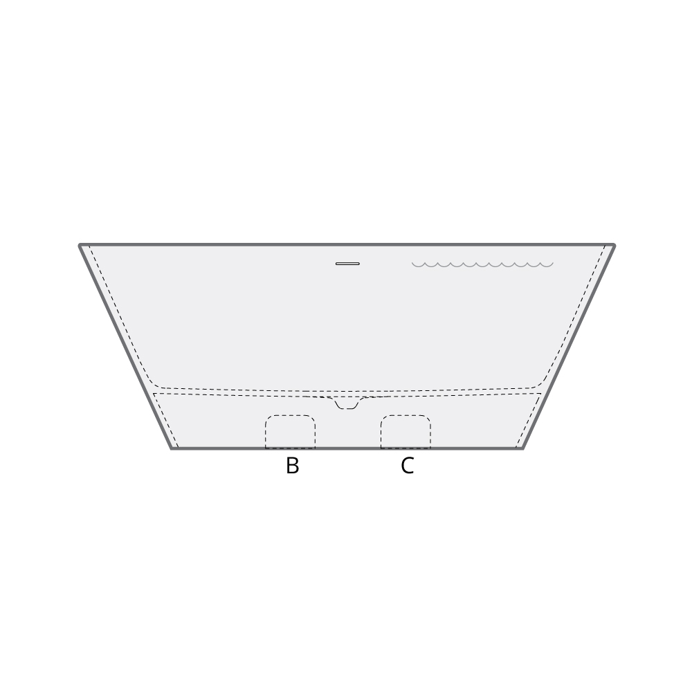 Seinaäärne kivivann PAA DECO WALL 166x81 cm, matt Silkstone