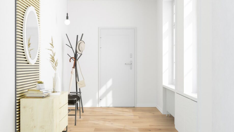 Parkett Tarkett, Grace, Tamm White Canvas (valge) Plank, 1-lip, 2 külge mikrofaas, harjatud, Proteco ExtraMatt matt lakk – vaade 4