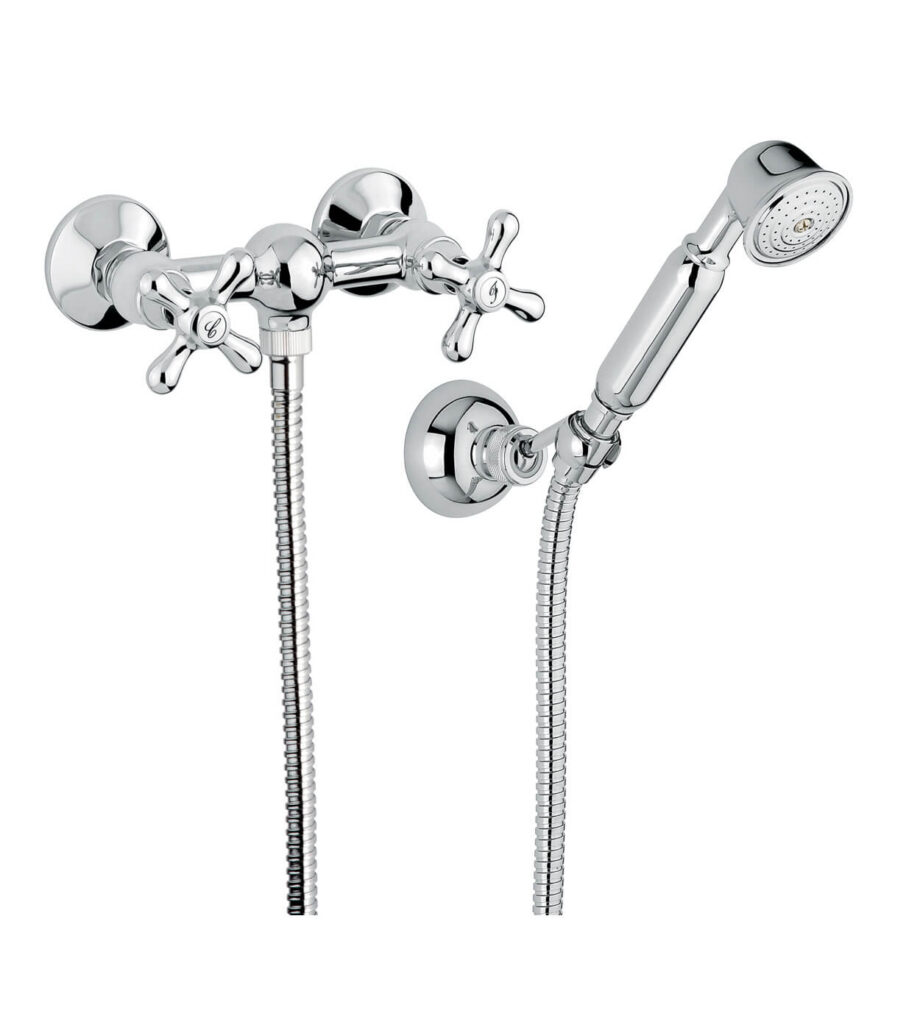 Seinale paigaldatav dušisegisti Emmevi Decò Classic 12002, kroom, segisti + dušikomplekt Seinale paigaldatav dušisegisti Emmevi Decò Classic 12002, kroom, segisti + dušikomplekt
