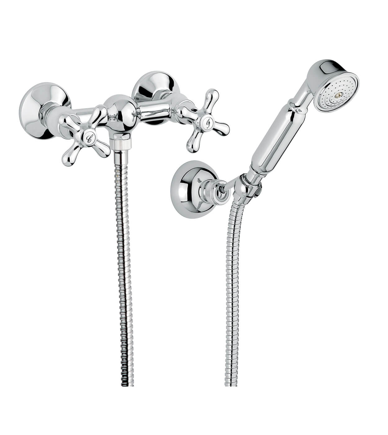 Seinale paigaldatav dušisegisti Emmevi Decò Classic 12002, kroom, segisti + dušikomplekt