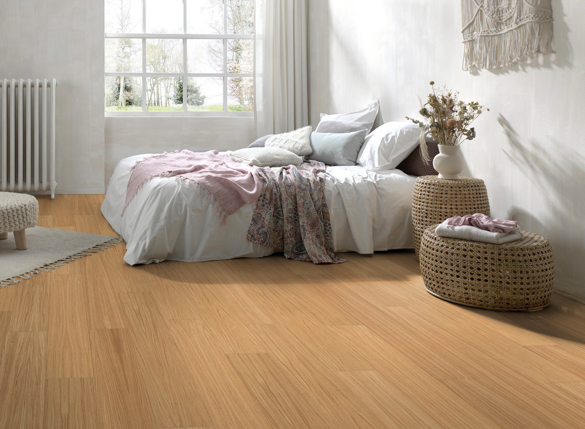 Spoonparkett Parky Pro Natural Oak Premium, tamm, harjatud, super matt lakk, 1-lip, 1203 x 190 x 7,2 mm – vaade 2