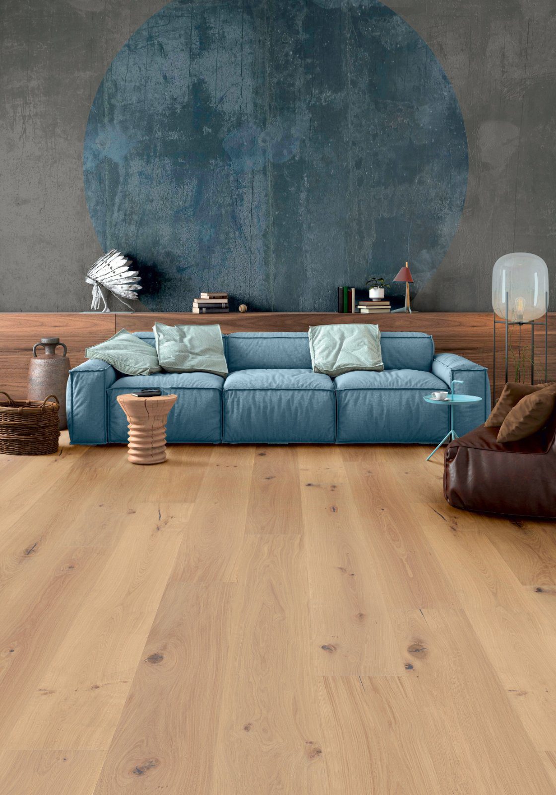 Tammeparkett Thede & Witte Boston XL, oksaline, käsitsi hööveldatud, õlitatud, toorpuidu ilmega, 1-lip, 2200 x 260 x 15 mm – vaade 2