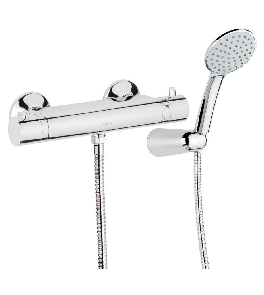 Termostaatiga dušisegisti Emmevi Piper 45302, kroom, segisti + dušikomplekt